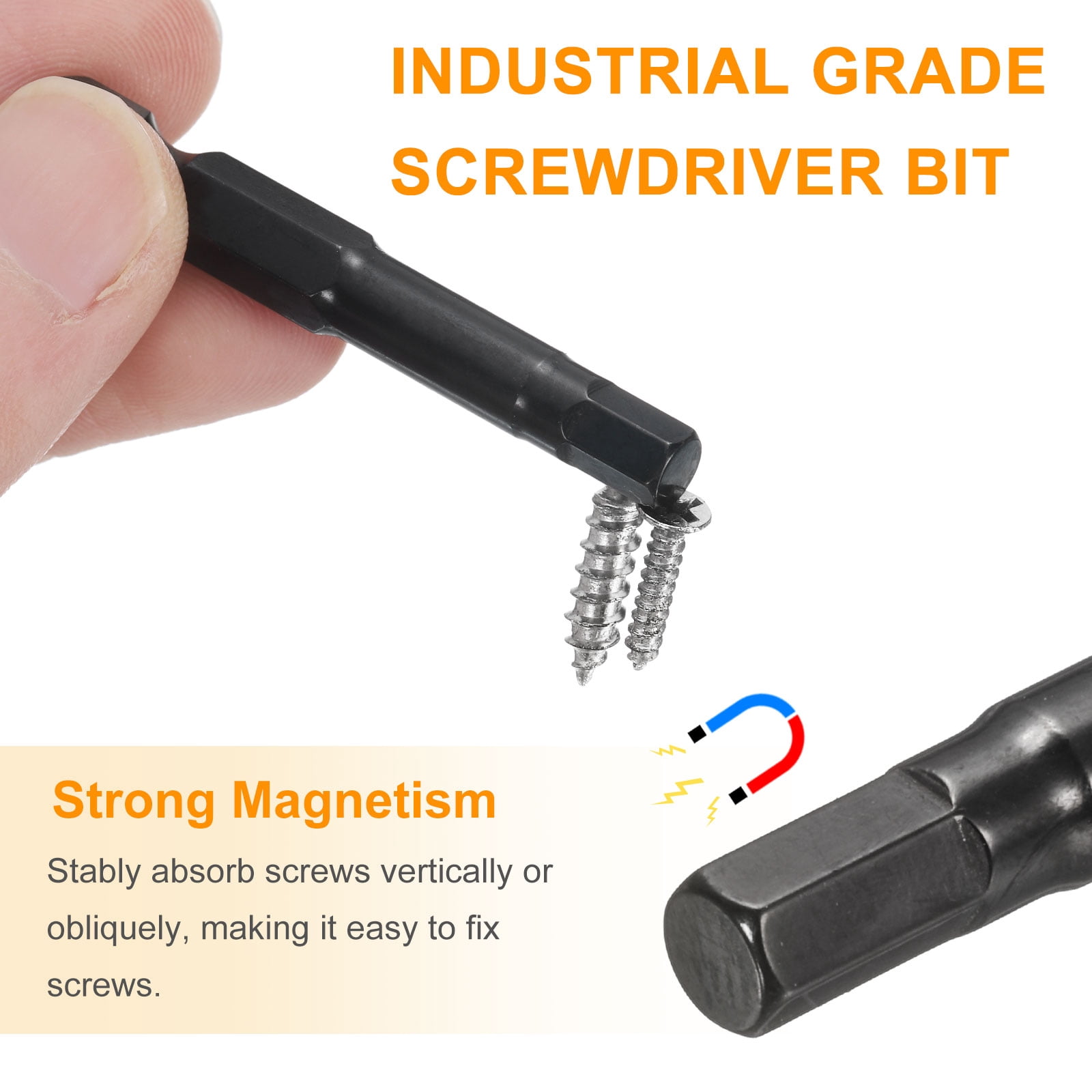 Uxcell 15pcs Hex Head Wrench Drill Bit 4mm(H4) Metric 1/4" Hex Shank 4"(100mm) Length S3 Steel Magnetic Impact Drivers Screwdriver Bit Industrial Grade Hexagon Electric Drill Bits
