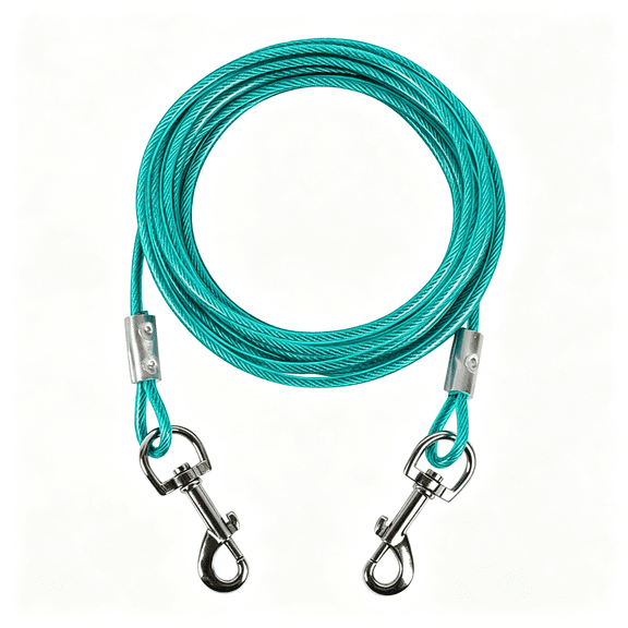 GASTROPOD Heavy Duty 10 Ft Outdoor Dog Tie-Out Cable with Metal Carabiner – Weather-Resistant Yard Tether for Small to Large Dogs Dog Tie Out Cable