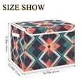 thumbnail image 5 of Yayeee Collapsible Storage Bin with Lid Fabric Closet Decorative Basket with Handles, Green Abstract, 5 of 7