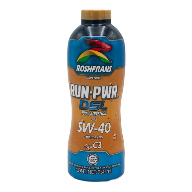 Aceite motor Multigrado Roshfrans Sintético RUN-PWR DSL 5W-40 C3 950 ml