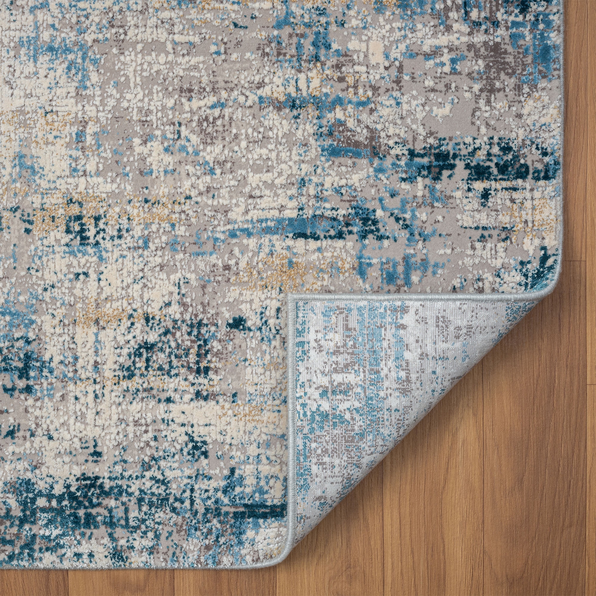 Ox Bay Dallas 2' x 3' Gray/Blue Abstract Premium Ultra-Soft Indoor Area Rug