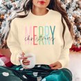 thumbnail image 5 of Ounisa Christmas Sweatshirts for Women Tis the season Christmas Outfits Merry Christmas Lightweight Pullover Christmas Tree Christmas Gifts Merry Christmas Letter Graphic Tops, 5 of 7