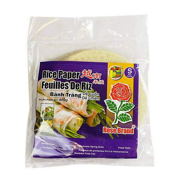 Banh Trang Edible Rice Paper Rounds - 400g, 16cm | For Wrapping Vietnamese Spring Rolls, Goi Cuon, Crisp, Thin, Gluten Free