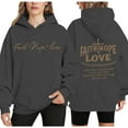 thumbnail image 2 of Women’s Long Sleeve Faith Letter Printed Hooded Sweatshirt Christian Jesus Graphic Pullover with Pockets Inspirational Religious Saying Hoodie for Everyday Encouragement, 2 of 6
