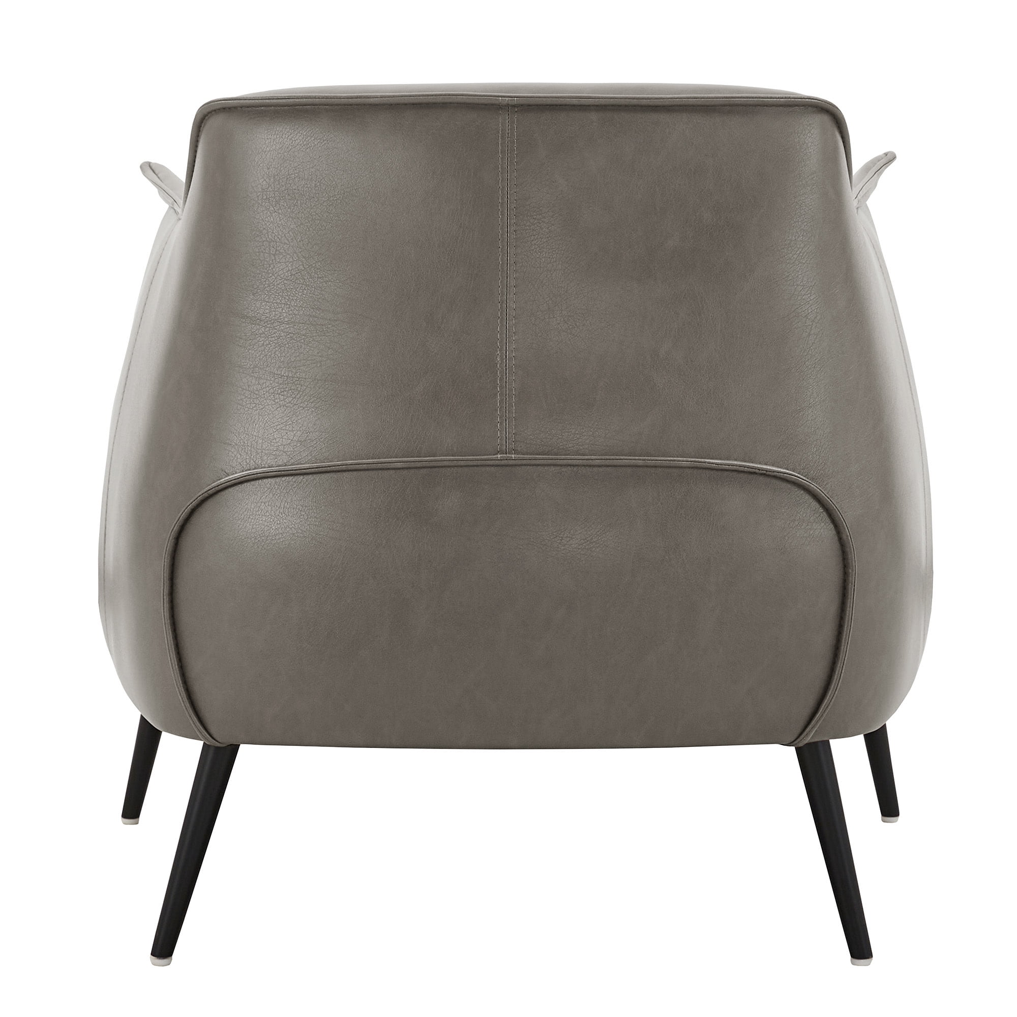 Weston Home Eindhoven Faux Leather Barrel Accent Chair, Grey