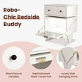 thumbnail image 6 of RoyalCraft Nightstand w/ LED Light Strips, Rotating Drawer & Glass Door, Set of 2, White, 6 of 8