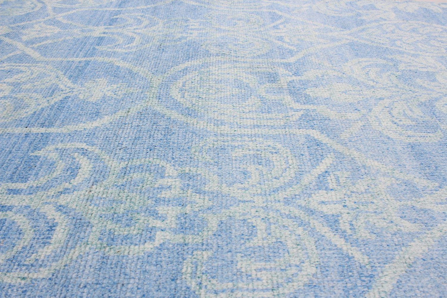 ECARPETGALLERY 4'11" x 7'9" Transitional Jules Oushak Hand-knotted Area Rug for Living Room, Dining Room and Bedroom in Blue