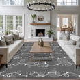 thumbnail image 4 of Abstracts Lines Washable Living Room Rugs 5'x7', Vintage Leaf Vines Gray Country Farmhouse Low Pile Throw Large Area Rugs Non-Slip Sturdy Edge Binding Carpet for Dining Room Bedside Kitchen, 4 of 9