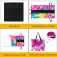 thumbnail image 3 of Colorful Tie Dye Vortex Waterproof Picnic Blanket with Foldable Zipper, Suitable for Outdoor Use, Suitable for Travel, Camping, Beaches, Parks, Grasslands, Picnic Blanket Accessories, 3 of 7