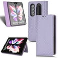thumbnail image 1 of Luxury PU Leather Wallet For Galaxy Z Fold 3, Folio Premium Leather Phone Case with Kickstand Card Holder Magnetic Flip Shockproof Protective Cover for For Samsung Galaxy Z Fold 3, Purple, 1 of 6