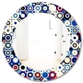 thumbnail image 3 of DESIGN ART Designart 'Retro Stars and Dots In Disco Style' Printed Bohemian and Eclectic Oval or Round Wall Mirror - Blue 20in.x30in., 3 of 5