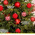 thumbnail image 4 of Esferas para árbol de navidad Artego de 8 cm de diámetro paq 6 esferas Rojo Heart * Línea Handmade Acabado soft con 3 estilos diversos, para colgar Christmas ornaments, 4 of 7