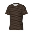 thumbnail image 3 of Rocae Brown Moroccan Trellis for Men's Moisture-Wicking Crew Tee - T-Shirt for Sports, Outdoor Activities, and Casual Wear3X-Large, 3 of 9