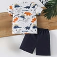 thumbnail image 5 of eczipvz Boy Clothes 3t Toddler Baby Boy Clothes Boys Summer Outfits Dinosaur T-Shirt & Shorts Set(Navy,5-6 Years), 5 of 9