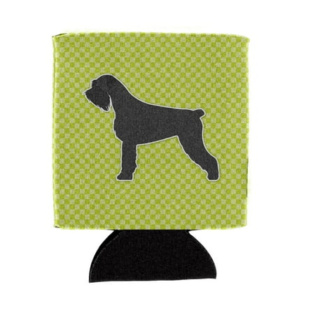

Carolines Treasures BB3873CC Giant Schnauzer Checkerboard Green Can or Bottle Hugger Can Hugger multicolor