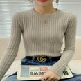 thumbnail image 4 of LNGOOR Fashion Ribbed Women Sweater Knitted Soft Pullovers Jumpers Basic Solid Soft Long Sleeve Sweaters For Women Autumn Winter Tops, 4 of 7