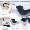 thumbnail image 3 of Body Pillow for Side Sleepers, 68 Inch Long Pillow Memory Foam Pillow with Cover, 3-Shaped Full Body Pillow Support Pregnancy - for Back, HIPS, Legs, Belly for Adults (Grey), 3 of 5