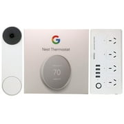 Google Nest Video Battery Doorbell + Smart Thermostat + Smart Plug Power Strip 4 for the Tech-Savvy