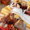 thumbnail image 5 of Erosebridal 3D Horse Twin Bedding Sets, Red Blossoms Bedding Comforter Set, 5 of 6