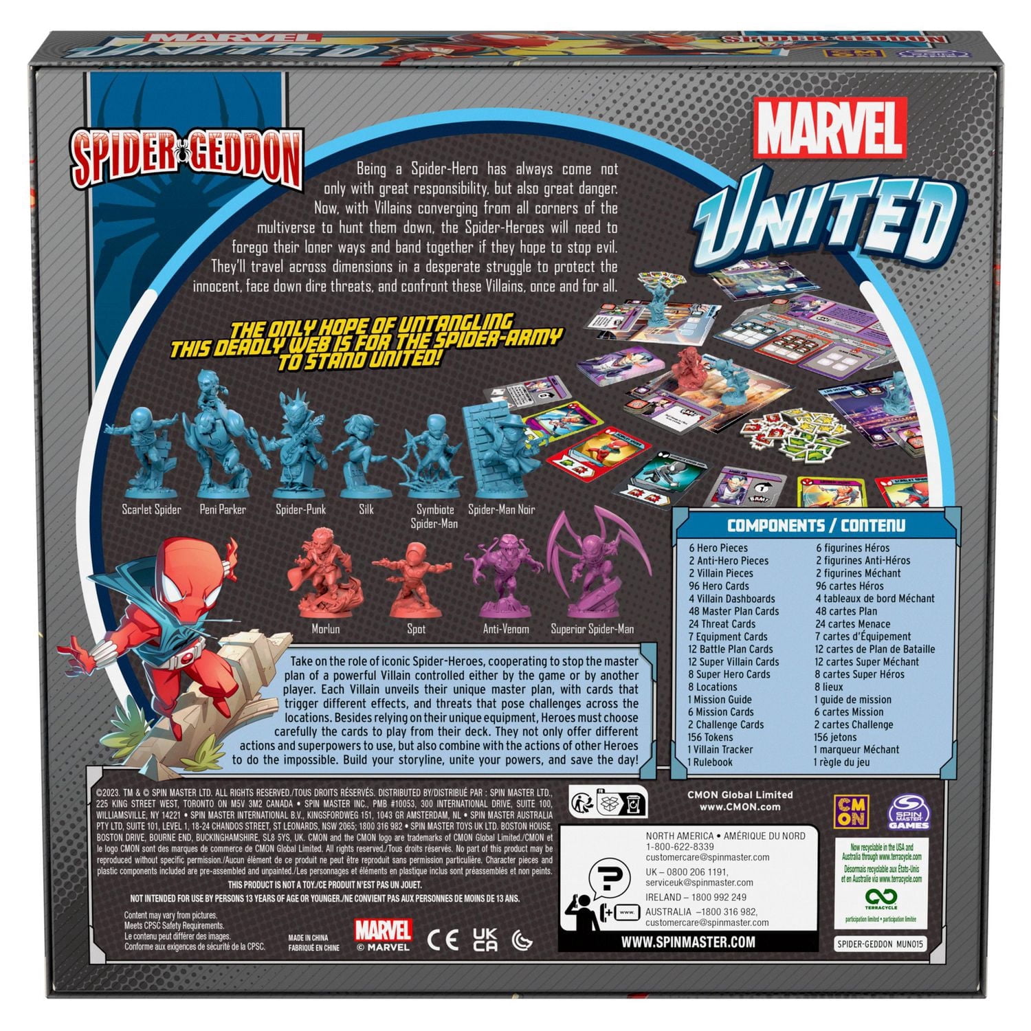 Marvel United Spider-Geddon Strategy Board Game Collectible Marvel Figurines Strategy Game Christmas Gifts for Teens, for Ages 14+