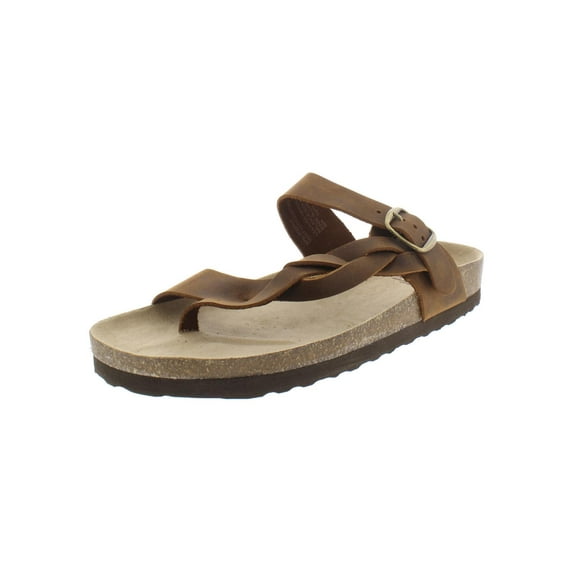 White Mountain Womens Crawford Leather Flat Thong Sandals