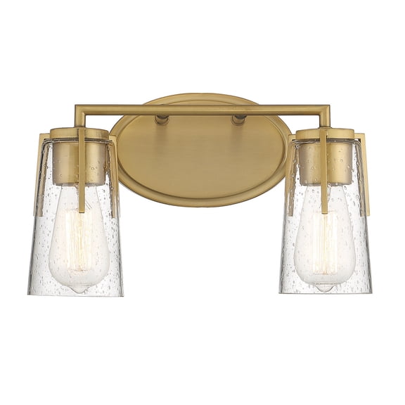 Sacremento 2-Light Bathroom Vanity Light in Warm Brass