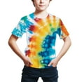 thumbnail image 4 of Besolor Summer Tops for Boys Kids Casual Tie-Dye Round Neck Short Sleeve T-Shirts Children's Blouse 3-14 Years, 4 of 4