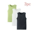 thumbnail image 3 of ZACPNCV 3PC Toddler Tank Top Kids Undershirts Cotton Solid Color Sleeveless Vest for Girls Boys Summer Vest Green 3-4 Years, 3 of 3