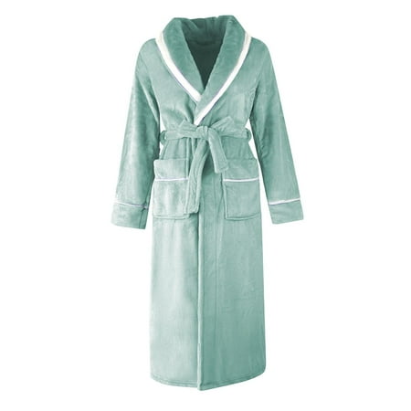 GHSOHS Robes for Women Night Lingerie Dress Petite Dresses for Women Thickened Extended Plus Size Couple Artificial Bathrobe Couple Warm Plush Flannel Nightgown Sleepwear Sleepshirt Robe Pajamas