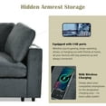 thumbnail image 6 of Harper & Bright Designs Modular Sectional Sofa with Storage, Free-combined Sectional Convertible Couch with SB Charge Ports, Wireless Charging and Built-in Bluetooth Speaker in Arm, Grey, 6 of 18