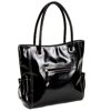 George - Faux Leather Diaper Bag, Black