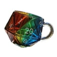 thumbnail image 6 of Geometric Rainbow Glass Mug With D20 Dices Pattern Nonslip Grip Dishwasher Safe For Coffee Cocktails Hot Beverages Cup, 6 of 8