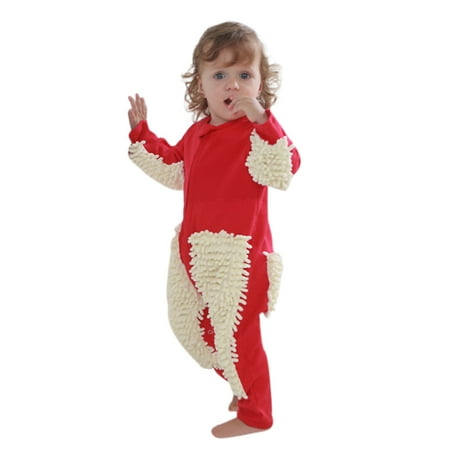 

Honeeladyy Newborn Infant Baby Girls Boys Long Sleeve Solid Mop Onesie Romper Jumpsuit Red