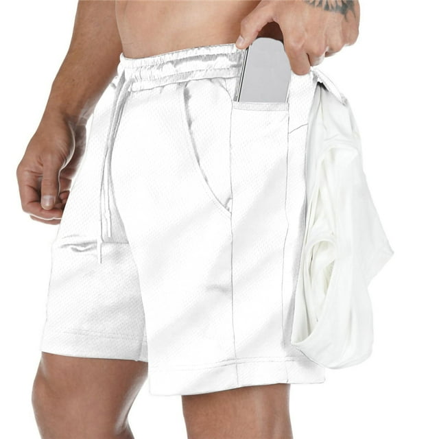 Cargo Shorts Zipper Pockets Men Shorts for Men, Muscle Exercise Shorts Men's Mesh Breathable Fitness Shorts Running Training Zipper Pocket Pentagram Shorts