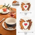 thumbnail image 2 of SKYSONIC 2 pcs Cute Dachshund Dog Pot Holders Trivets, Heat Resistant Trivets,Creative Valentines Love Cotton Thread Weave Mats for Hot Pads Pans Pot Bowl Teapot, 2 of 7