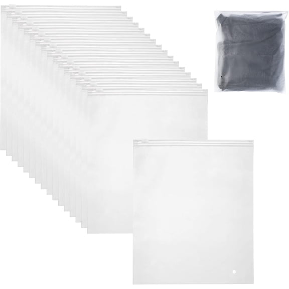 Frosted Zipper Bags for Clothes Clear Packaging Plastic Resealable TShirt Travel Ziplock with Vent Holes 30PCS 118 x 157 Inch White
