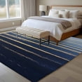 thumbnail image 5 of Area Rug 72×108in, Sea Sunrise Golden Water Ripples Floor Carpet Living Room Rug, Navy Blue Gradient Non-Slip Welcome Mat Indoor Rugs for Bedroom Dining Room, 5 of 9