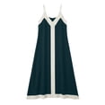 thumbnail image 5 of VBVC Women's Color Block Spaghetti Strap Maxi Dress , Ladies' V-Neck Sleeveless Summer Dress , A-Line Party Swing Dress For Women,Army Green,S-2XL, 5 of 8