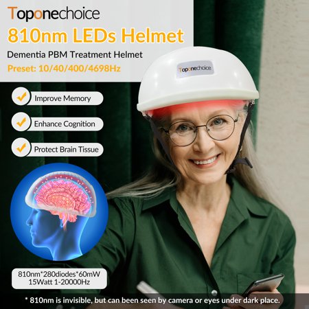 Toponechoice 15W 810nm Near-Infrared Light Brain Stimulation Device for Cognitive Health and Memory Enhancement