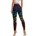 thumbnail image 2 of Renewold Rainbow Paw Print Pocket Yoga Leggings for Women Yoga Pants Tights Ultra Soft Slim Basic Pants Casual Active Yoga Leggings for Workout Sports Disco Party, XL, 2 of 8