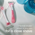 thumbnail image 3 of Venus Sensitive Women's 3 Blade Disposable Razor, 6 count, Pink, 3 of 8