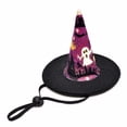 thumbnail image 2 of Sruoe Halloween Ghost‑Print Witch Hat for 23 Inch Porch Goose Statue, Decorative Holiday Hat for Lawn Goose Figurine, 2 of 6