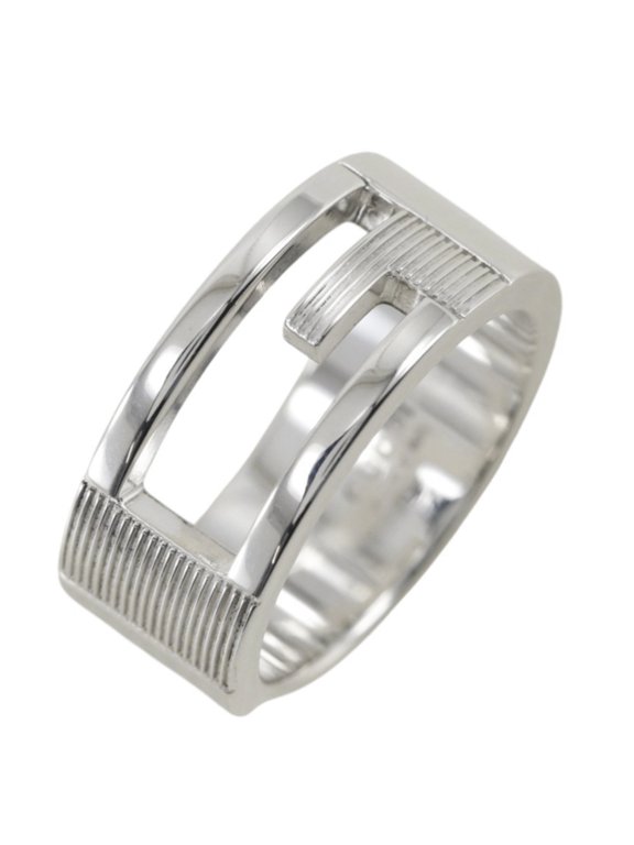Pre-Owned Gucci Branded G Ring, Size 9.5, Sterling Silver 925, Approx. 7.1g, Women's.