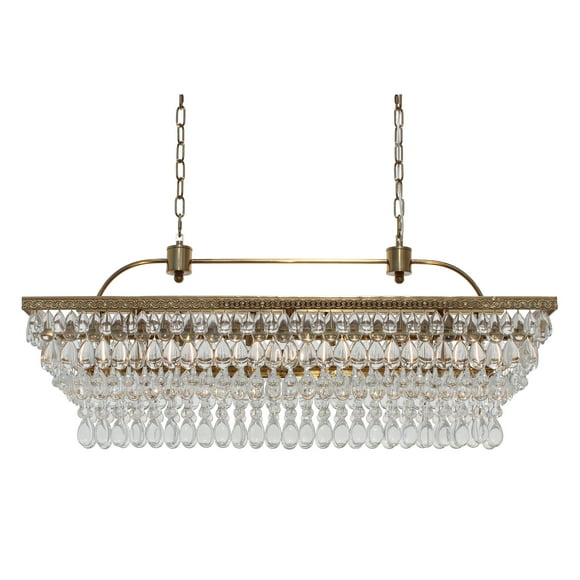 Lightupmyhome Kitchen Ceiling Lights Com Lightupmyhome Kitchen Ceiling Lights, Lightupmyhome Weston Rectangular Glass Drop Crystal Chandelier Antique Brass