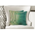 thumbnail image 4 of Ambesonne Paris Throw Pillow Cover 2 Pack, Colorful Ombre Sketch, 16", Teal Mustard, 4 of 6