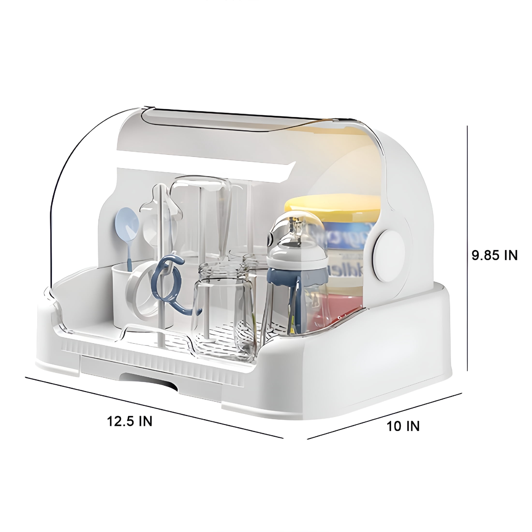 ACDANC 2026 New Baby Bottle Drying Rack Baby Bottle Organizer with Bottle Storage with Removable Drip Tray Nursing Baby Bottle Storage Countertop