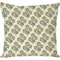 thumbnail image 6 of Block Print Throw Pillow Covers 18x18 Inch Set of 2 Green and Orange Vintage Floral Boho Outdoor Farmhouse Fall Decorations Decorative Throw Pillows Cases for Home Living Room Couch Decor, 6 of 6
