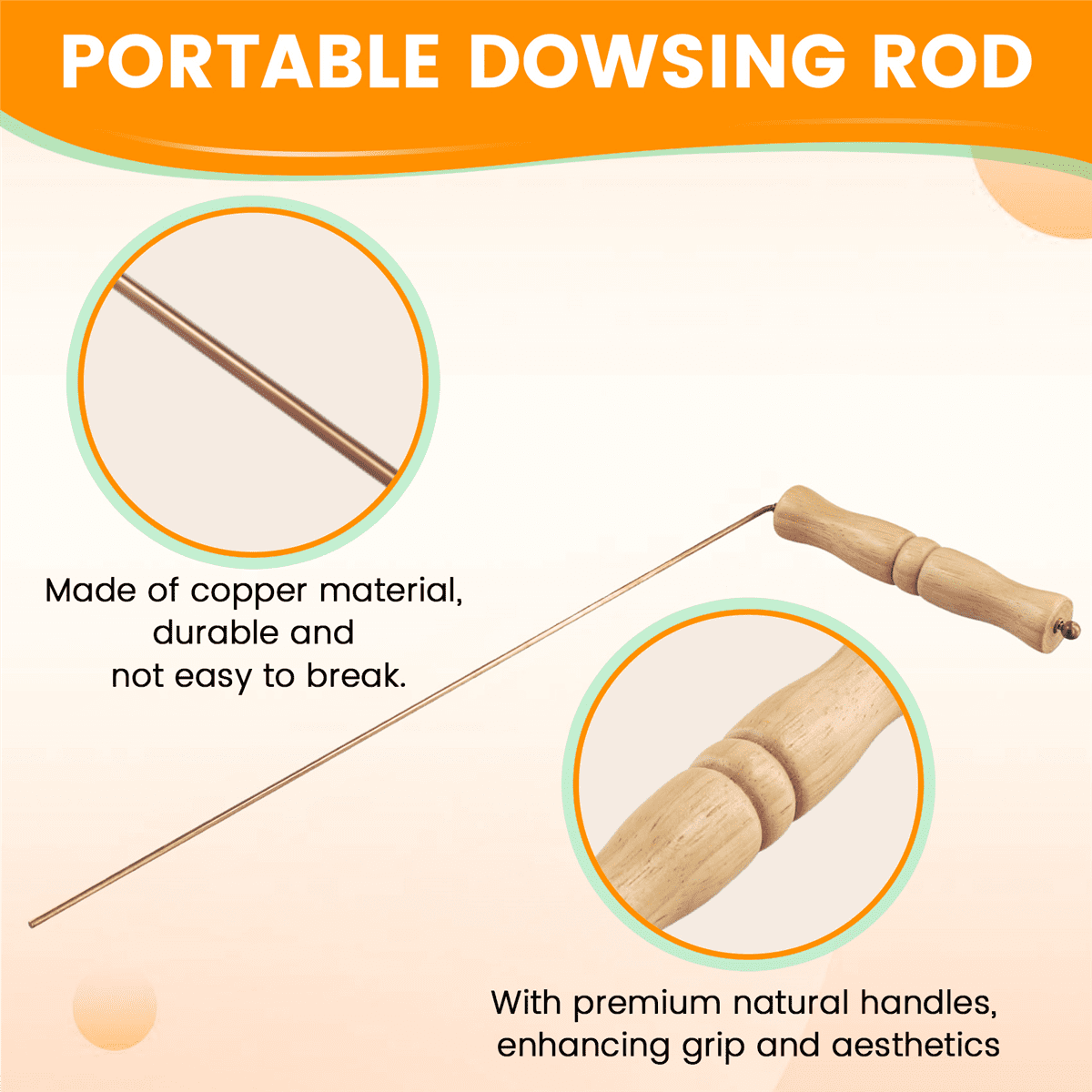 Dowsing Rods Copper Spiritual Copper Handled Dowsing Rods