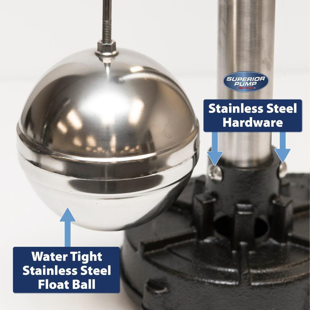 Superior Pump 92551 HP Cast Iron Pedestal Utility Water Pump, Black