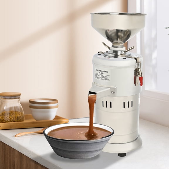 DENEST 110V Silver Electric Peanut Butter Machine Grain Grinder Aluminum Alloy HR-100Y